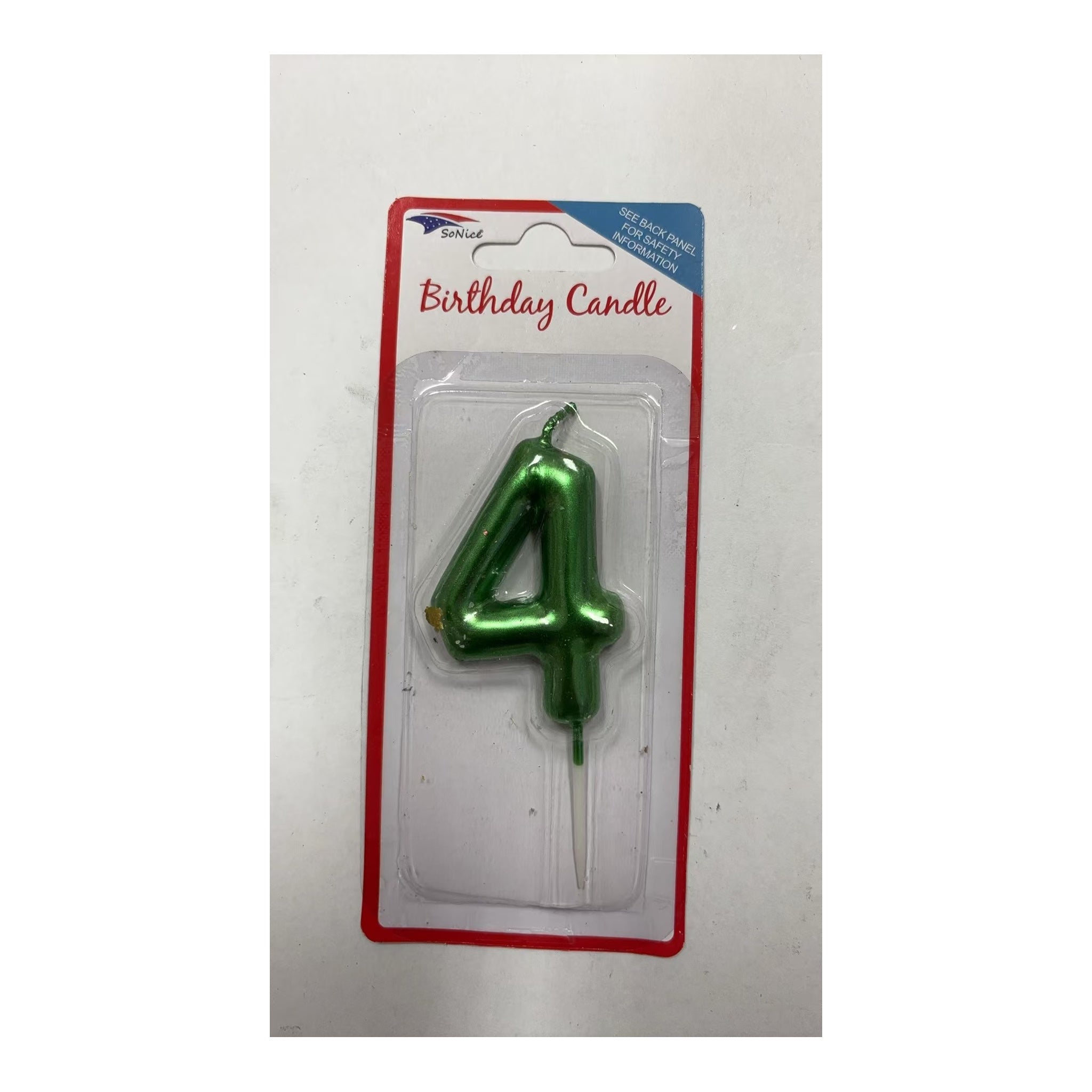 Number Candles 4 Emerald